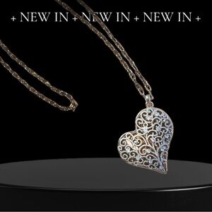 Silver Crystal Heart Necklace